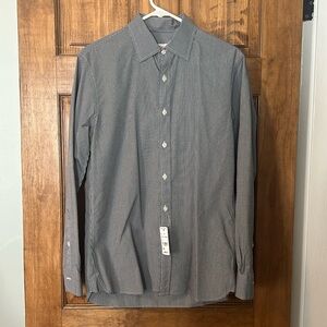 Brooks Brothers Nine-To-Nine Micro-Gingham Shirt - Small - Navy - New w/ tags